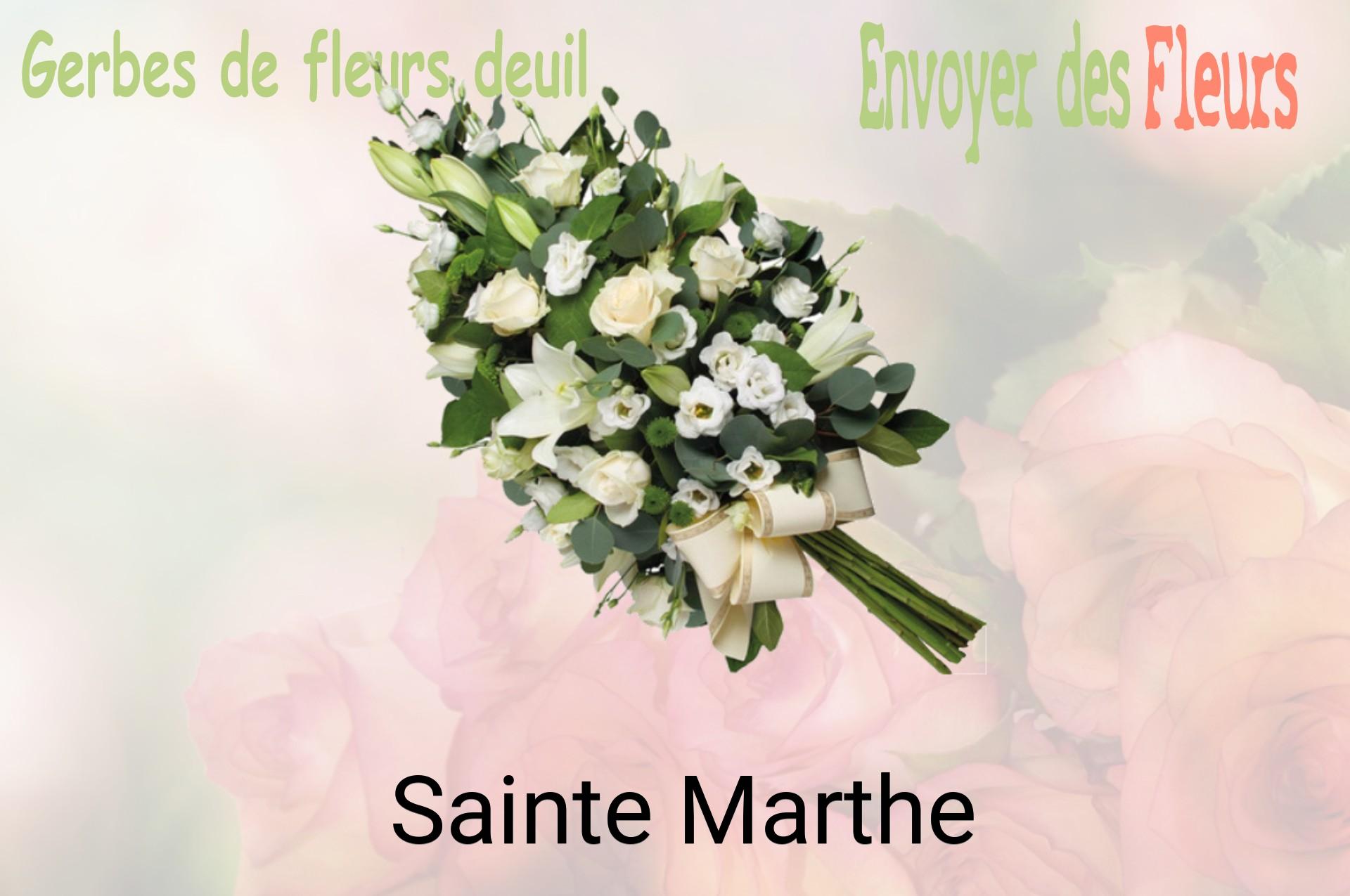 Gerbe de fleurs de deuil livrée à Sainte-Marthe